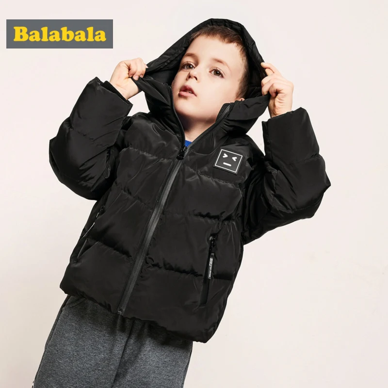 

Balabala Toddler Boy Lighweight Down Jacket with Applique Children Kid Hooded Puffer Jacket with Zip Polyester Lined Ribbed Cuff