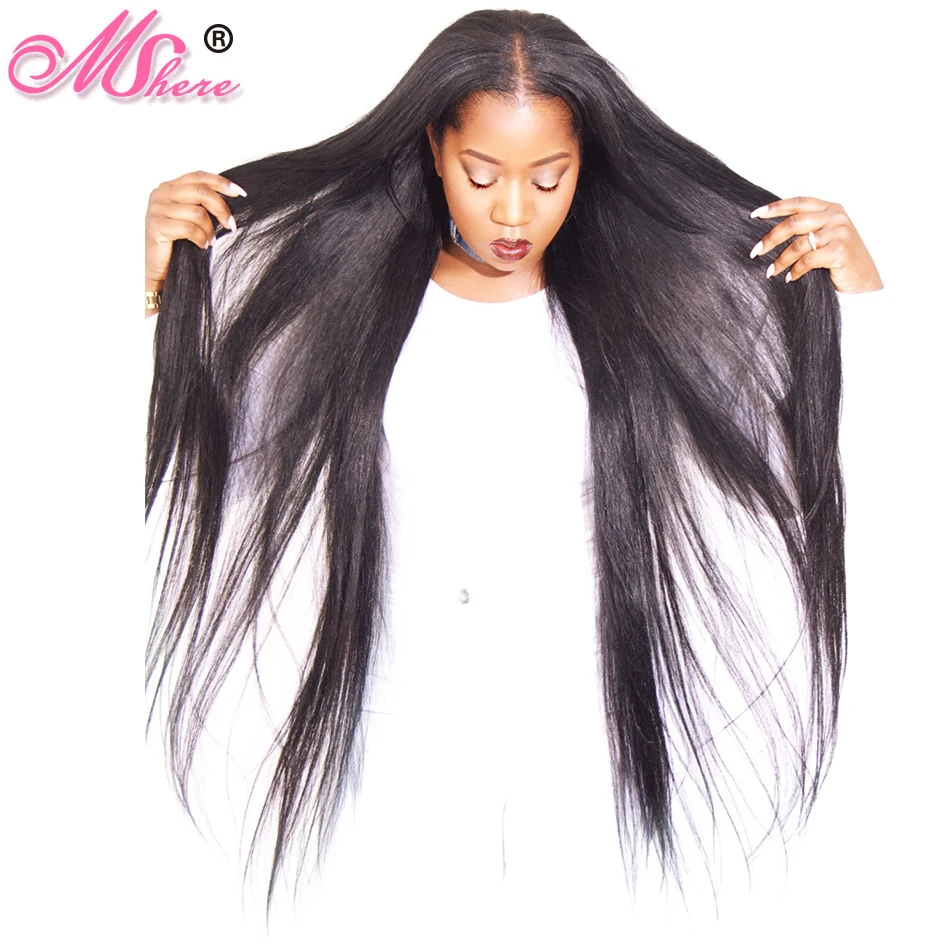 

Malaysian Straight Human Hair Weave Bundles Non Remy Hair Extension Natural Black 1B# Can Be Dyed Bleached Mshere Hair