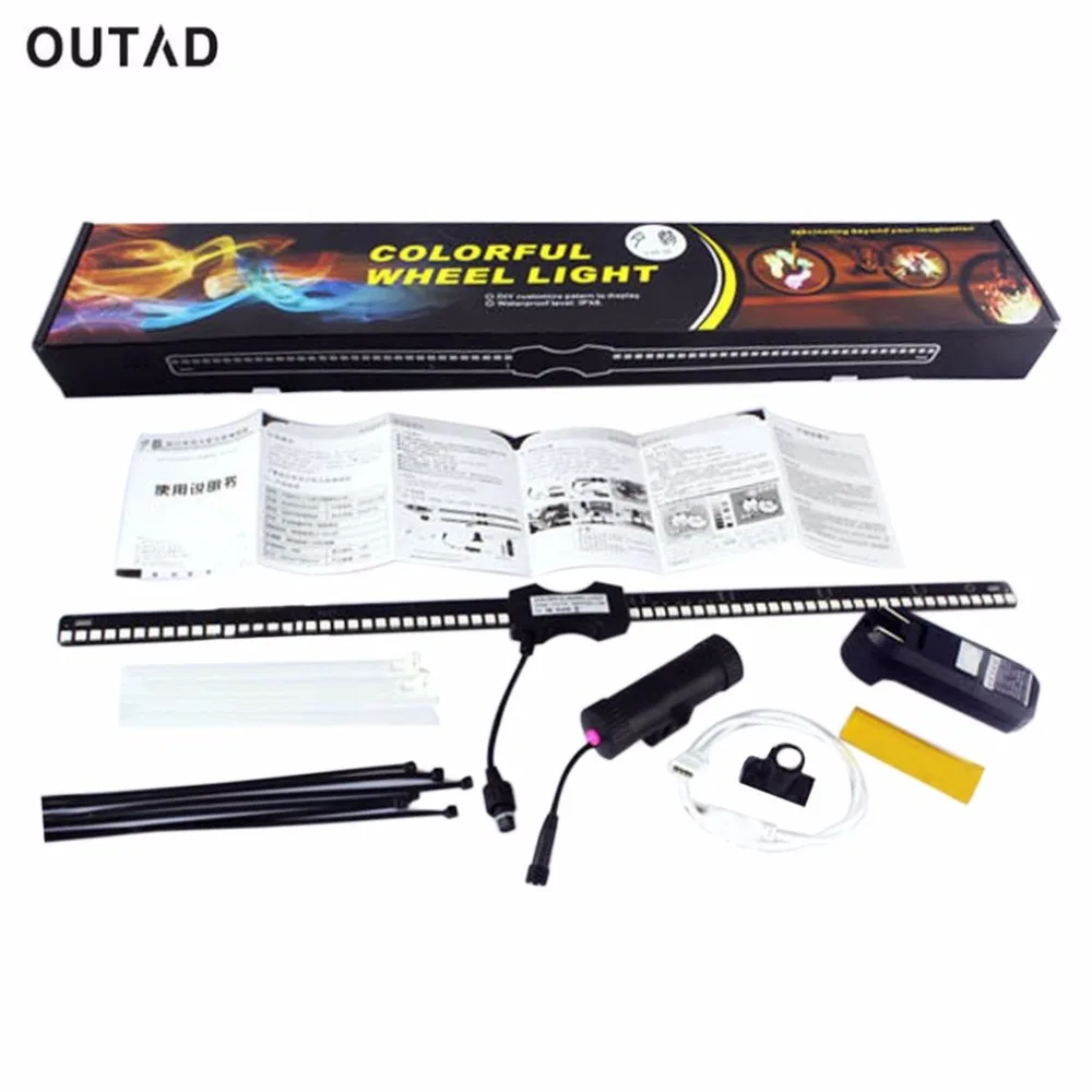 

OUTAD Rechargeable Wheel Lamp Programmable LED Bicycle Light Waterproof Shockproof Colorful Cycling Lamp Bike Accessories