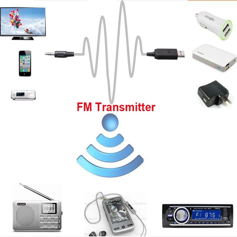 New Protable FM Transmitters Wireless Car Mp3 Player FM Modulator Black For Auto Audio Television Computer DVD iPhone Mobile