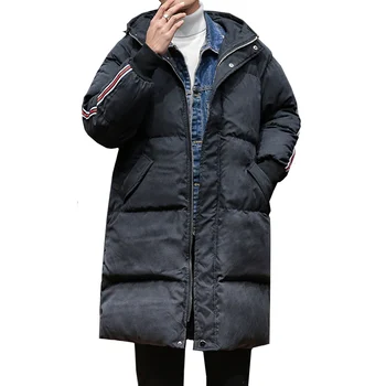 

Nice New Casual Jacket Men Autumn And Winter Warm Hooded Parka Ultra Winter Medium-Long Thick Fashion Overcoat Outerwear