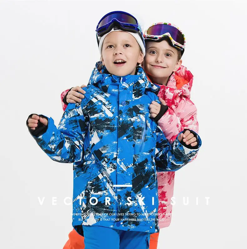 Girl Ski Suit Waterproof Windproof Hooded Jacket and Pant High Quality Kids' Winter Snow Girls Clothes Outdoor-20-30 Degree