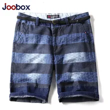 Joobox летние полосатые Джинсовые шорты Для мужчин s промывают джинсовые шорты хлопок Прямо Мужской Повседневное короткие колени Длина брендовая одежда для Для мужчин