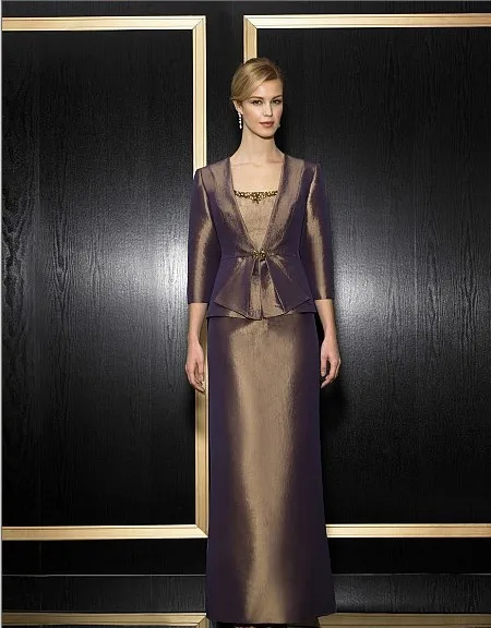 

free shipping maxi formal 2013 new design vestidos de festa beaded long taffeta elegant Mother of the Bride Dresses with jacket