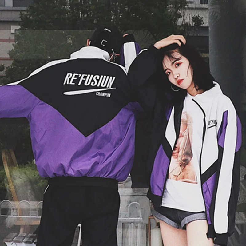 

Japanese original style hip hop Jacket windbreaker Loose coats and jackets women windbreaker lover clothing autumn jacket coat