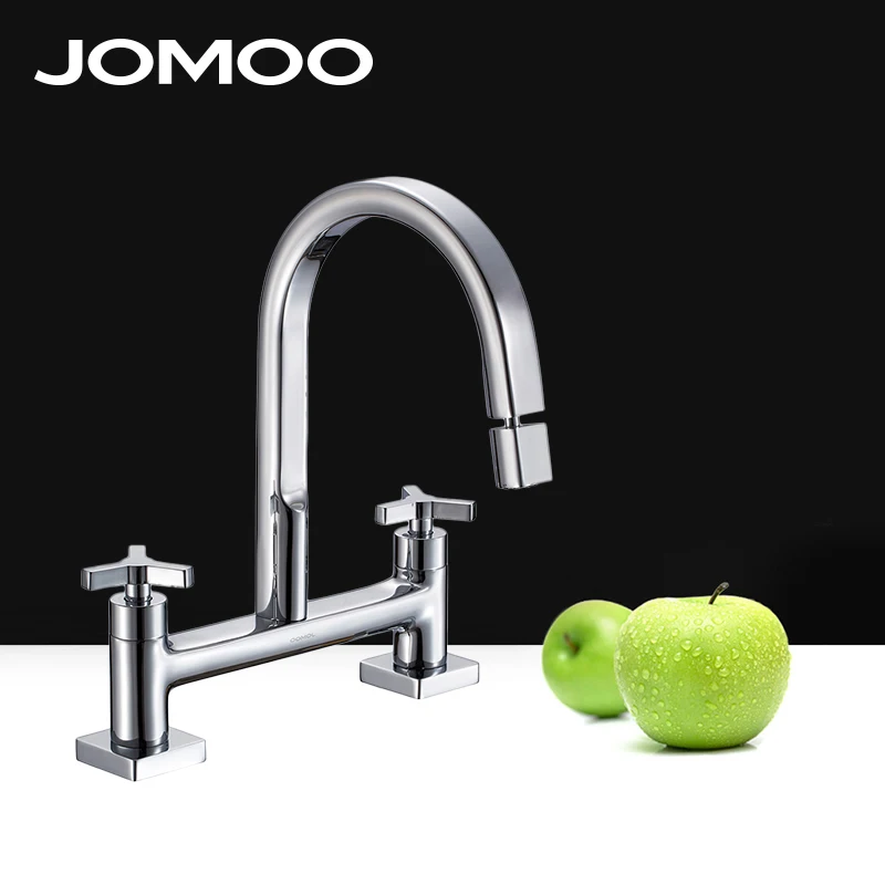 JOMOO Basin faucets 360 degree rotation bathroom kitchen sink tap Double switch hot and cold