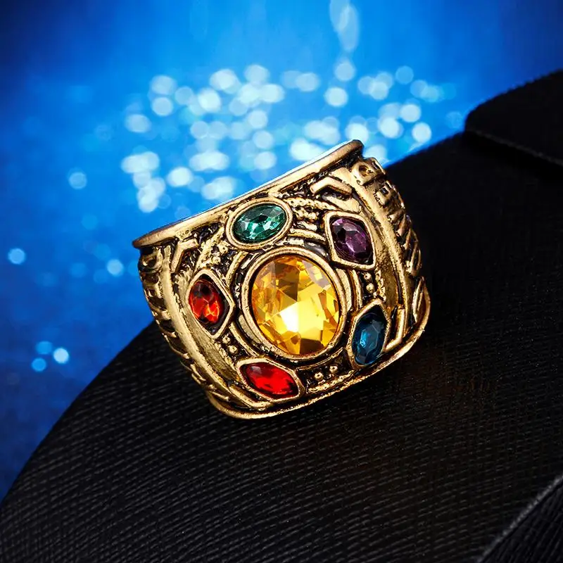 Дропшиппинг Marvel Мстители 4 танос кольца Железный человек Gauntlet bague homme anillos mujer женские ювелирные изделия с кристаллами