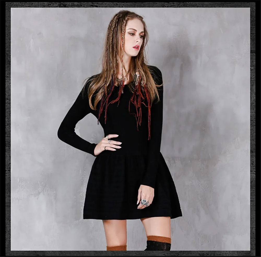 Vintage Women Autumn Dress 2016 Winter Sexy Knitting Dresses long sleeve O-neck Cake WOMEN DRESS A-line Vestidos Dresses women (12)