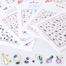 1 лист, 3D ювелирные украшения, наклейки для ногтей, золотые, бронзовые, блестящие, легкие Типсы, цветок, мультфильм, духи, серебряные украшения SADP401-412