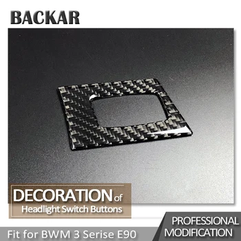 

BACKAR Auto Car Styling 3D Carbon Fiber Stickers For BMW E90 BMW 3 Series E92 M power Key Hole Frame Strip Rings Accessories