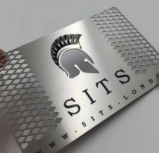 

100Pcs/Lot custom metal card with laser cut stainless steel card frosted DHL free shipping