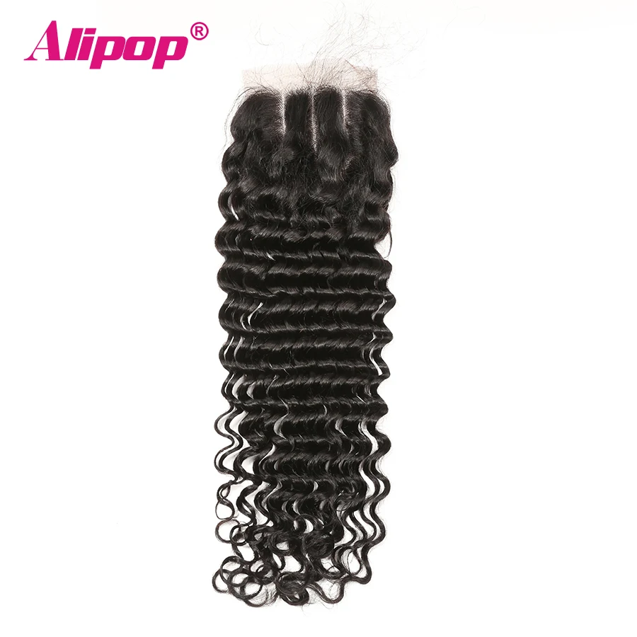 Brazilian Hair Deep Wave 234 Bundles With Closure 5X5 Lace Closure Alipop Remy Hair Vendors Human Hair Bundles With Closure  (7)