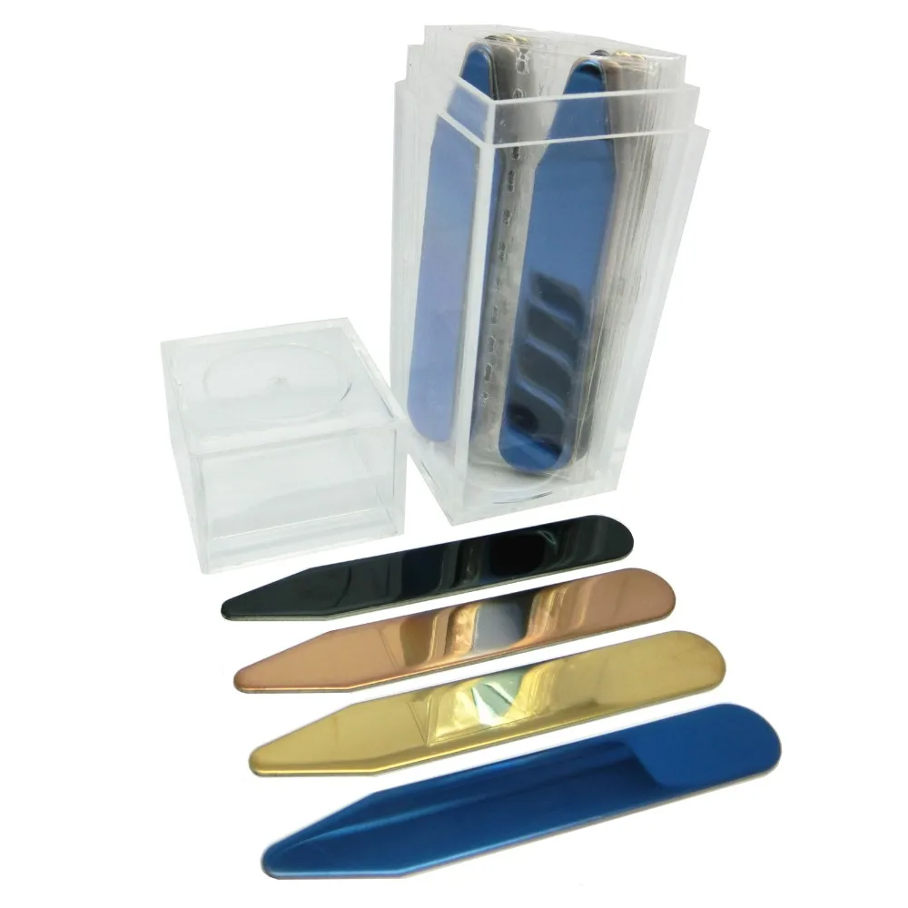 

SHANH ZUN 8 Metal Collar Stays Stainless Steel Collar Bones in a Clear Box - 4 Colors