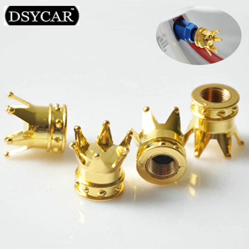 

4 Pcs/Lot Car Truck Motocycle Bike Crown Shaped Tire Wheel Stem Air Valve Cap High Quality Tyres Accessories