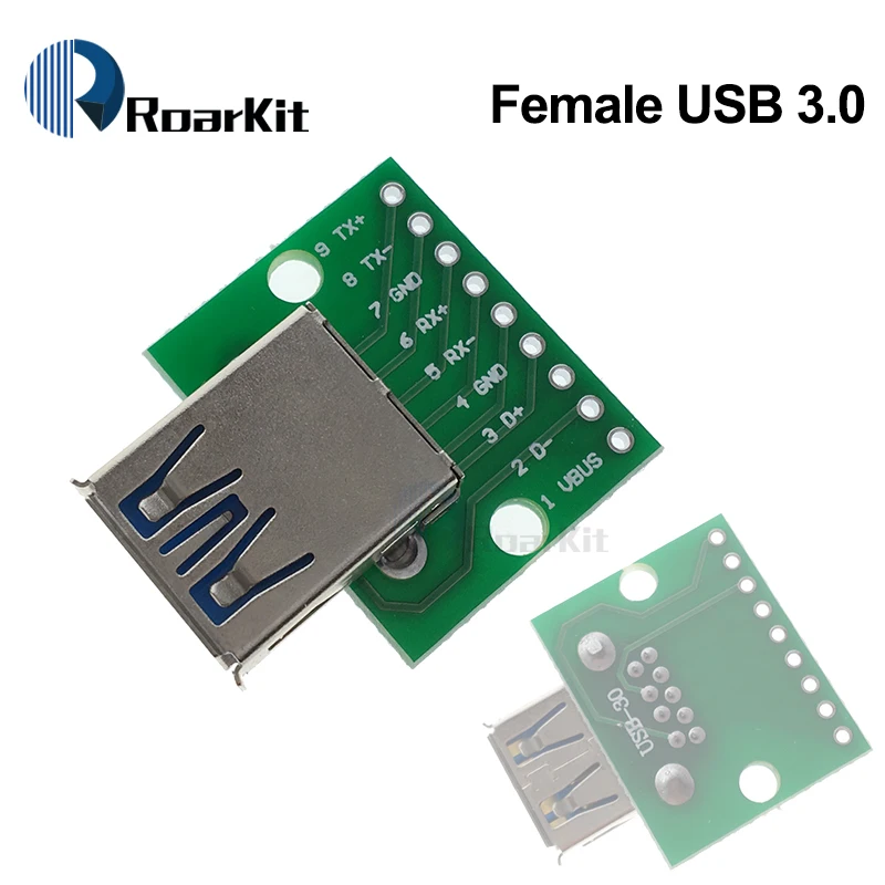 USB разъем/MINI MICRO USB Для DIP адаптера платы 2,54 мм 5pin Разъем b type-C USB2.0 3,0 женский PCB конвертер - Цвет: Female USB 3.0