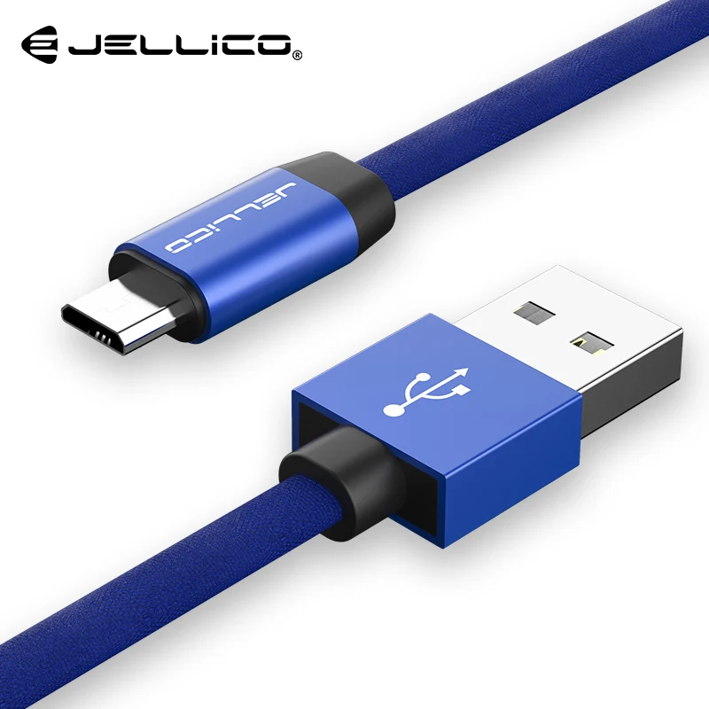 Jellico Micro USB кабель 2.4A Быстрый кабель синхронизации данных и зарядки для samsung huawei Xiaomi LG Andriod Microusb Кабели для мобильных телефонов - Цвет: Blue