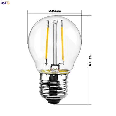 IWHD G45 светодиодный лампы накаливания Декор Винтаж лампа E27 220 В ампулы Edison лампа лампада подвесной светильник в стиле ретро светильник лампа Bombilla лампы