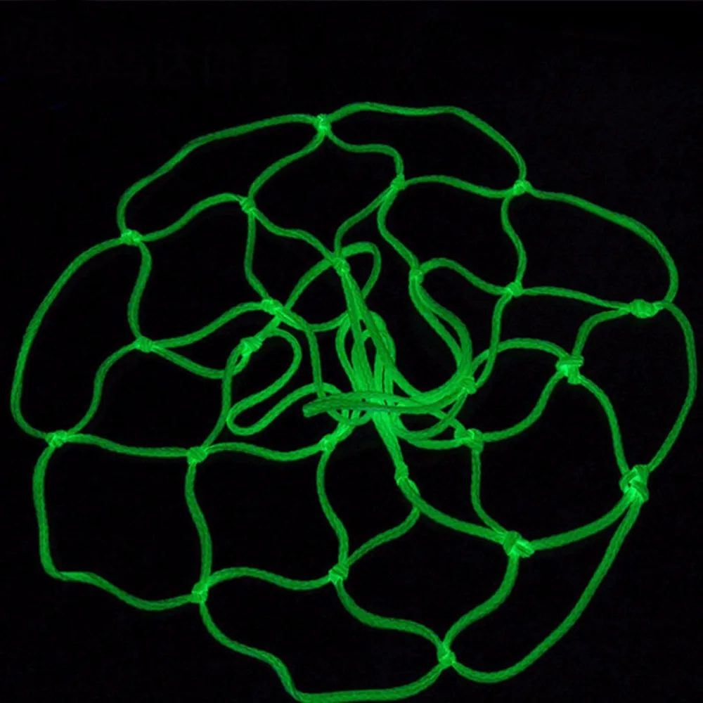 1 шт. зеленый светящийся баскетбольная сетка нейлоновый Стандартный баскетбольный сачок Бортовая оправа шаровая сетка светящаяся