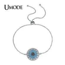 UMODE новые модные вечерние австрийские стразы круглые цепочки и браслеты для женщин белого золота цвет украшение браслет подарок UB0108