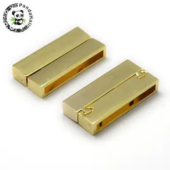 

Alloy Rectangle Magnetic Clasps for Jewelry Making DIY Necklace Bracelet Golden Platinum Antique Bronze 37x19x7mm Hole: 34x4mm
