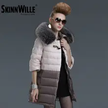SKINNWILLE New Winter Collection 2016 Bio Fluff Coat Medium Length Fashionable coat Women’s Hooded Warm Jacket