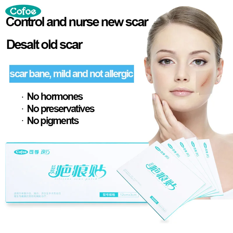 

Cofoe Silicone Gel Scar Patch Plaster Medical Burn Scratch Bruises Cesarean Double Eyelid Scar Sheet Skin Repair 12cm*3cm