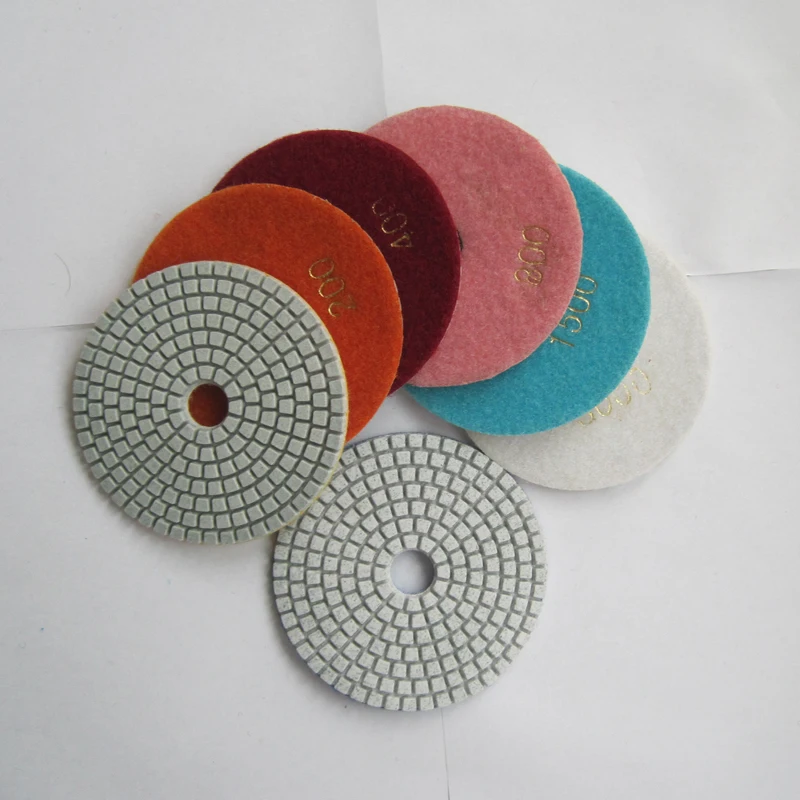Free shipping 14 Pieces 4 Inch/100mm Granite Diamond Wet Polishing Pad