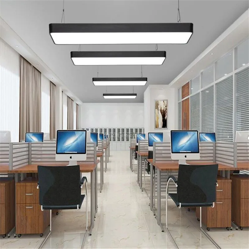

LED office chandelier rectangular chandelier fixture creative modern minimalist studio rectangular chandelier