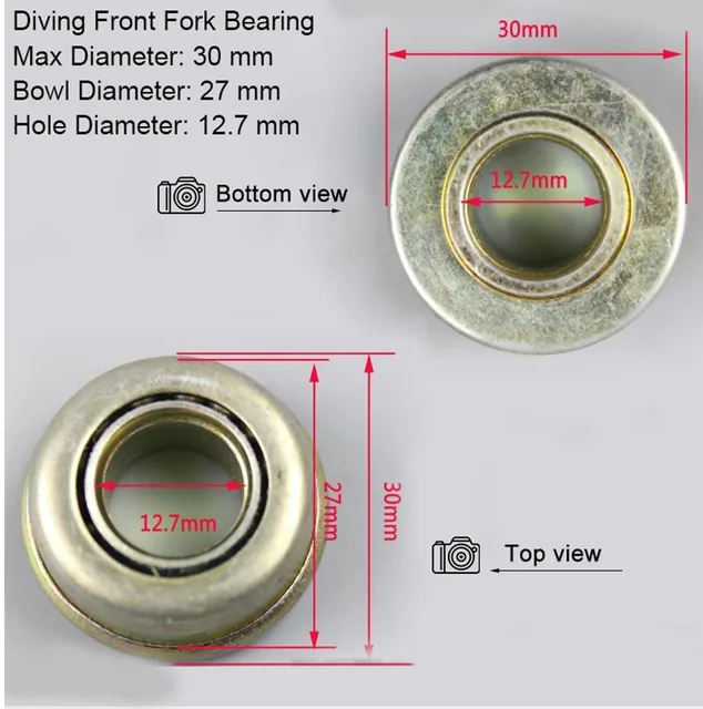 ダイビングフォークベアリング 内径1/2インチ12.7X27X30mm