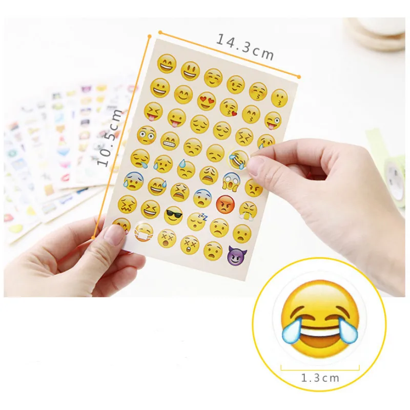 

3Pcs Sticker 48 Classic Emoji Smile Face Stickers for Notebook Diary Albums Message Expression Funny Emoji Sticker Toy