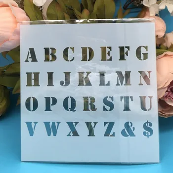 

5.9inch New Alphabet Letters DIY Layering Stencils Wall Painting Scrapbook Coloring Embossing Album Decorative Card Template