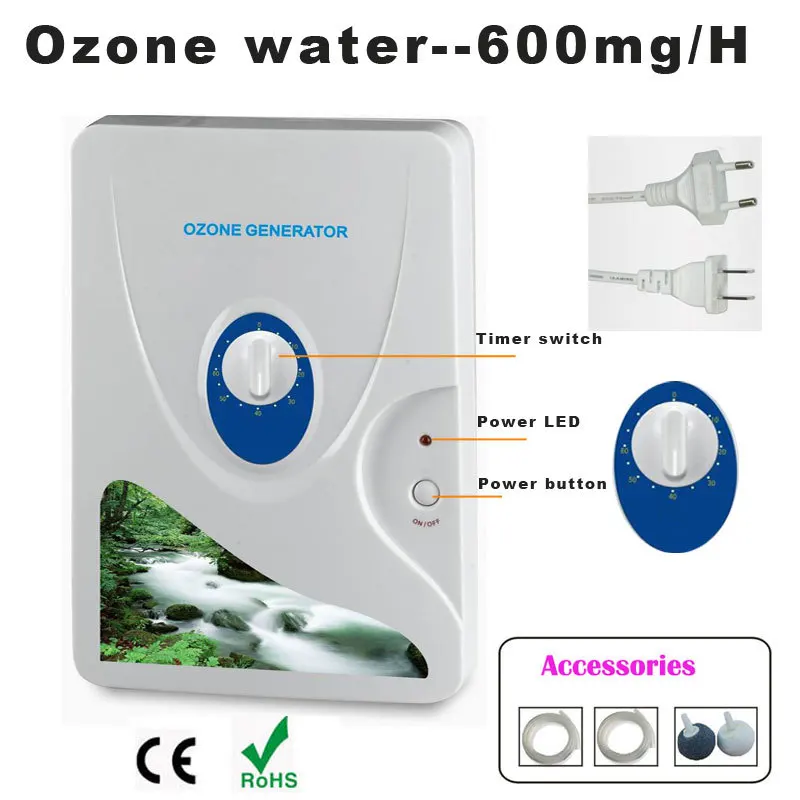 Tanie 1pc 600mg Generator ozonu oczyszczacz powietrza ozonizator Ozonizador ozon Ozono przenośny koncentrator tlenu oczyszczanie wody sterylizacji