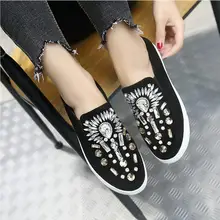 2017big со стразами Женская обувь высокого качества замша женские эспадрильи известные бренды Кристалл лоферы с резиновой подошвой y74
