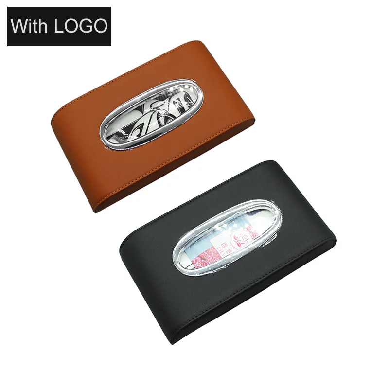 

QHCP Leather Car Tissue Boxes Holder Blcok Type Paper Case Organizers Special For Ford Mustang Auto Accessories Free Shipping