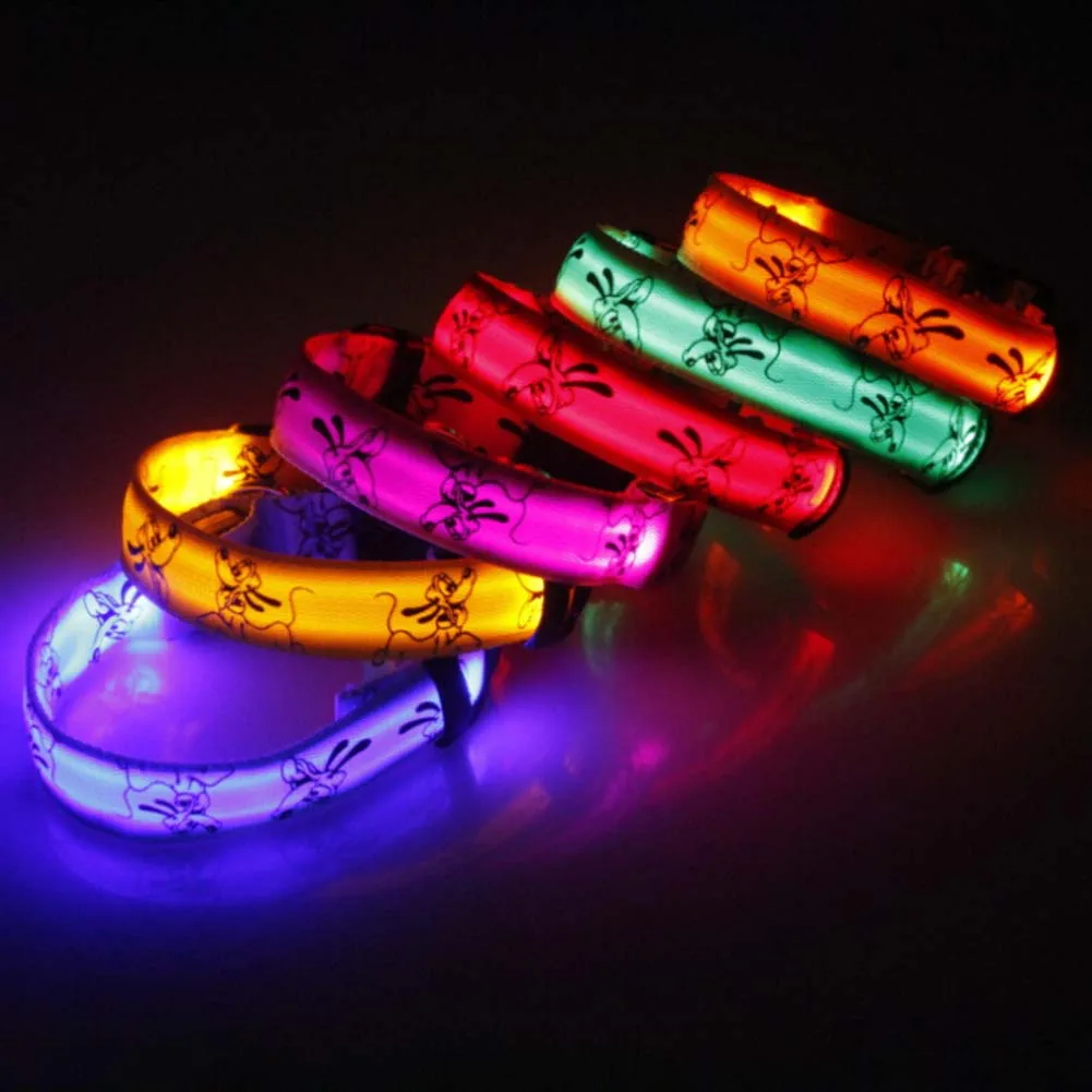

LED Dog Collar Glow Nylon for Dogs Puppy Cats Pet Large Adjustable Night Luminous Collar Pet Supplies pet shop dog acessorios