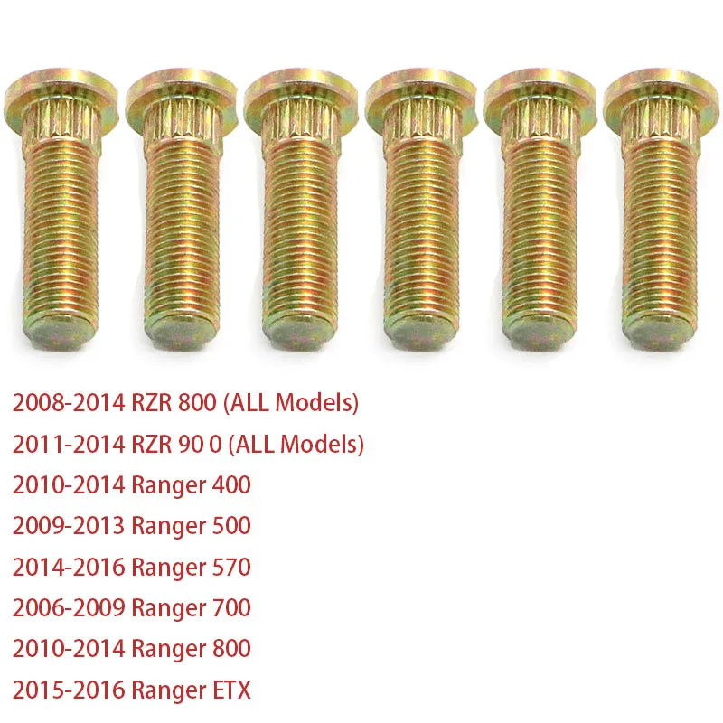 

3/8" x 1.50" Rear Hubs Wheel Stud Bolts Screws Nuts For Polaris RZR 800 900 Sportsman 300 Ranger 400 500 570 700 800 ETX ATV