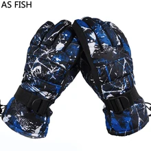 Для мужчин/Для женщин водонепроницаемые лыжные перчатки для сноуборда перчатки зимние теплые флисовые катание на снегоходах Moto велосипед для катания на велосипеде, для рыбалки, Охотничьи перчатки