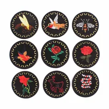 ФОТО iron on custom diy bird flower snake rose deer animal applique fabric badges embroidery for children clothing patches