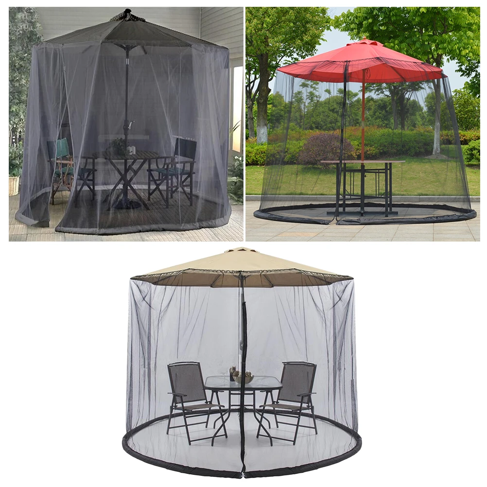 1 Pc Patio Umbrella Cover Anti Bug Zippered Practical Mosquito Netting Screen Tabel Canopy Netting For Outdoor Bar Garden Shade Accessories Aliexpress