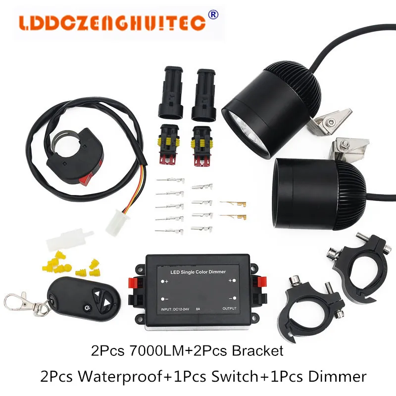 

LDDCZENGHUITEC Universal Motorcycle LED Spotlight Driving Headlight Fog Lamp Spot Light with A luminum lamp Auxiliary lamp