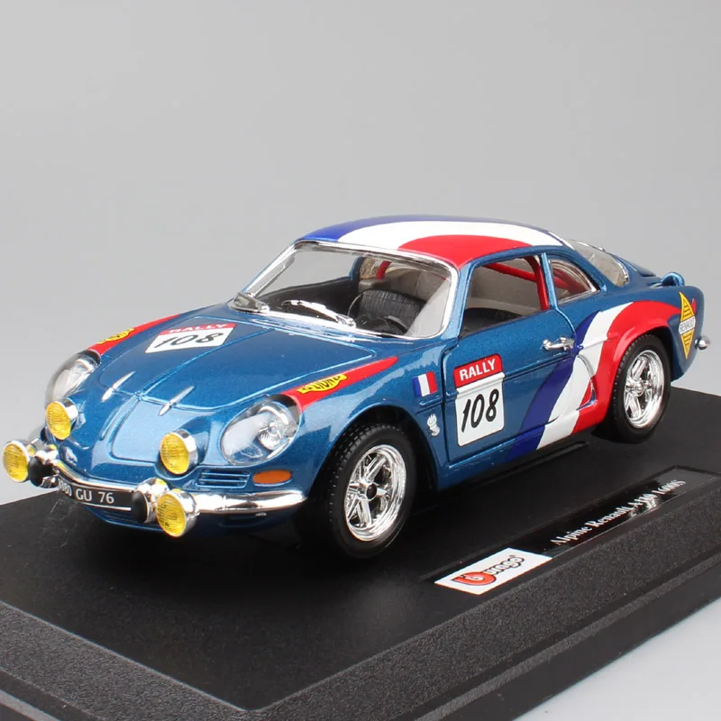 1:24 Масштаб BBurago Мини Классический RENAULT Alpine A110 1600S ралли спортивный Monte Carlo WRC литая модель игрушечная машинка для мальчиков коллекция