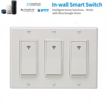 

Timethinker US 3 Gang Smart Wifi Switch Timer Module Interruptor Wifi for Alexa Google Home IFTTT Smart Life APP/Voice Control