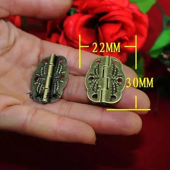 

Wholesale Bronze Tone Cabinet Door Hinge,Door Pattern Carved Hinges For DIY Box,6 Holes Bag Accessory With Screws,30*22mm,200Pcs