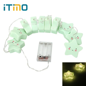 

ITimo 10 Pcs/Set Smiling Face Stars String Fairy Lights Lamps Warm White Christmas Light Lighting Strings Home Party Decoration