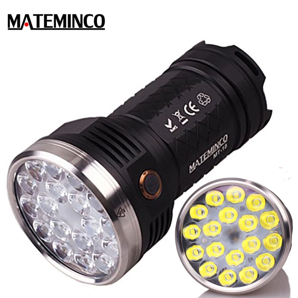 

MATEMINCO MT18 Search Torch 18 *CREE XP-G3 Nichia 219C LED MAX. 12000LM beam distance 450meters outdoor torch handheld light