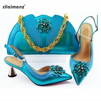 

2019 High Quality and Special Design Woman Shoes And Matching Bag Set Nigerian Style Pumps Shoes And Bag Set For Party Wedding