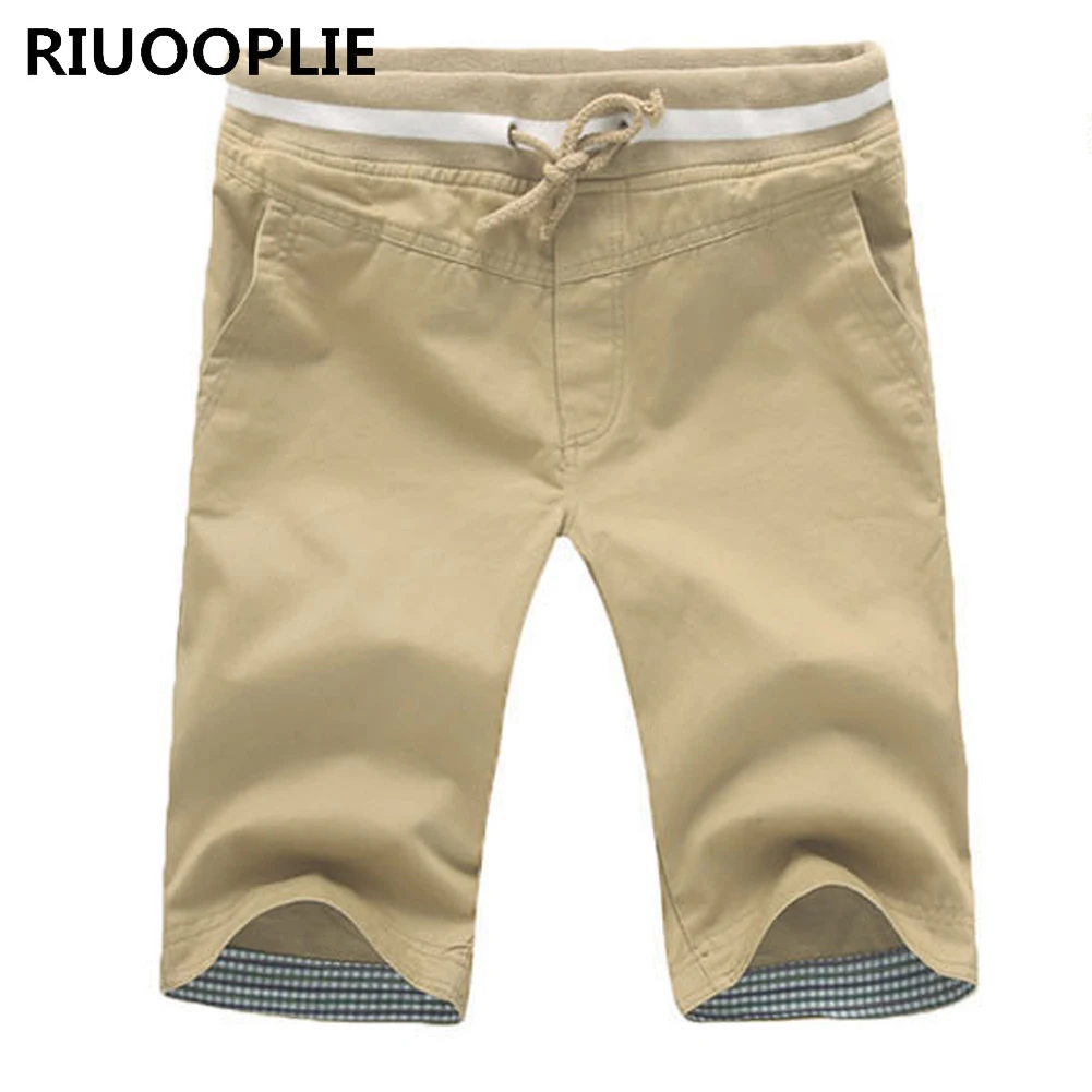 RIUOOPLIE для мужчин Sim Fit сплошной цвет доступны по колено высокое качество повседневные шорты