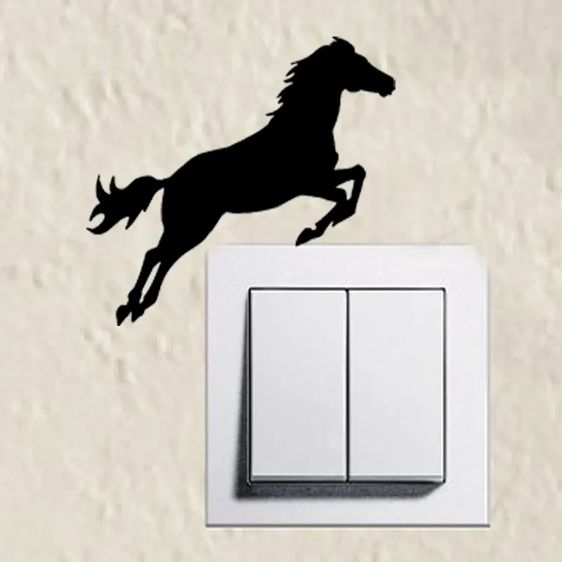 Модные прыжки силуэт лошади Сменные наклейки забавные украшения дома стикер на стену 2ws0