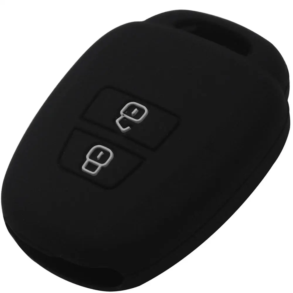 2 кнопки дистанционного силиконовый чехол для ключей от машины оболочка Крышка для Toyota Yaris Camry Corolla Echo Rav4 Prado Highlander рейз держатель - Цвет: black