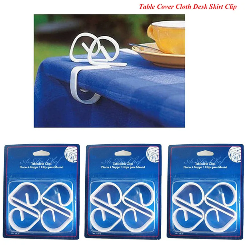 

4PCS/lot New Plastic Table Cover Cloth Desk Skirt Clip for Wedding Party Picnic Portable Clamp